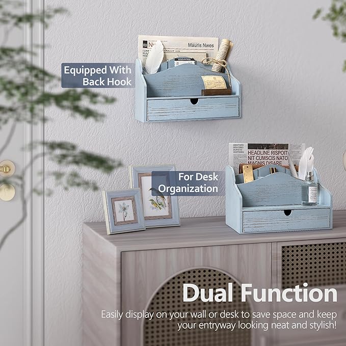 Rebee Vision Pine Wood Mail Organizer - Image 4
