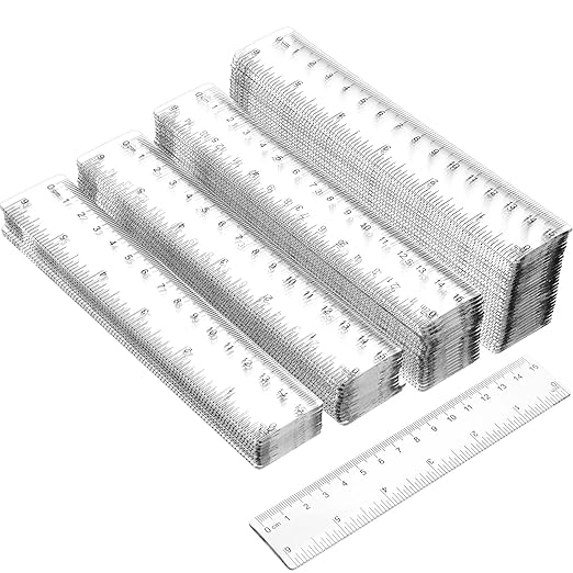 Zonon 100 Pcs 6 Inch Rulers Bulk Clear Plastic Flexible Straight Rulers by Zonon