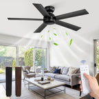 fanbulous 48 inch black ceiling fan no light, main product view