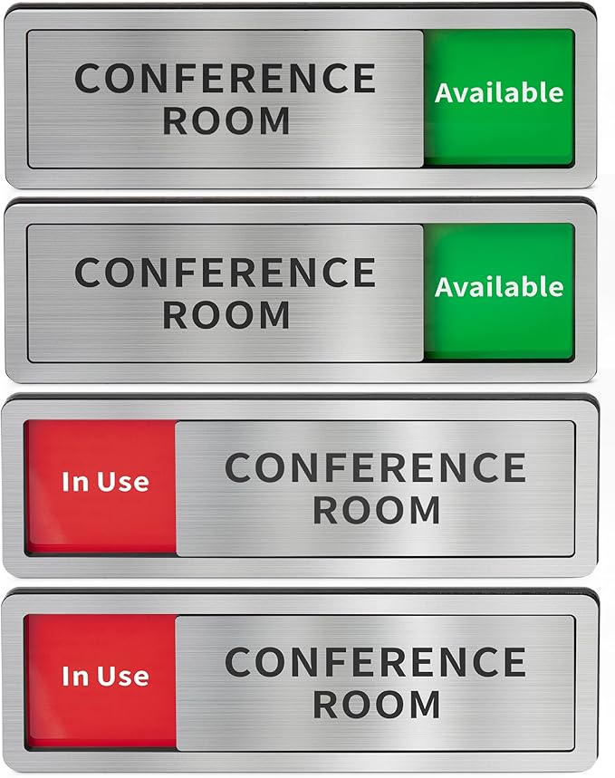 2 Pack Conference Room Office Door Signs Do Not Disturb, In Use/Available by Abudada