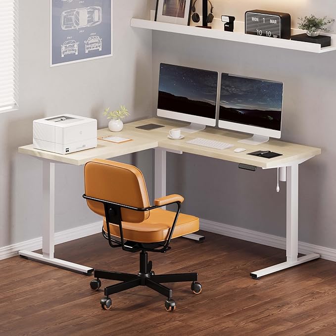 FLEXISPOT L Shaped Standing Desk, 63 x 55 Inch Electric Height Adjustable - Image 2