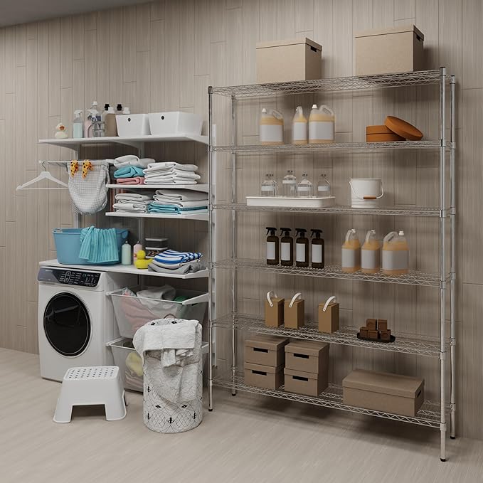 Regal Altair 14" Deep x 60" Wide x 74" Height Wire Shelving Kit | 6-Tier | NSF - Image 2