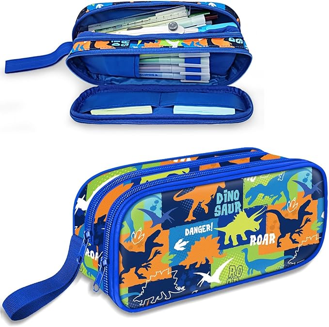 Fitvc Large Pencil Case for Boys, Dinosaur Boys Pencil Pouch for Kids Teens by FITVC