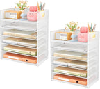 Subekyu 6-Tier Desk Paper Organizer, Desktop File Letter Tray by SUBEKYU