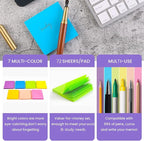 Sticky Notes 3 x 3 in, Bright Colorful Super Sticking Power Memo Post Stickies - Image 5