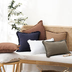 Foindtower Set of 2 Decorative Linen Fringe Throw Pillow Covers Cozy Boho - Image 7