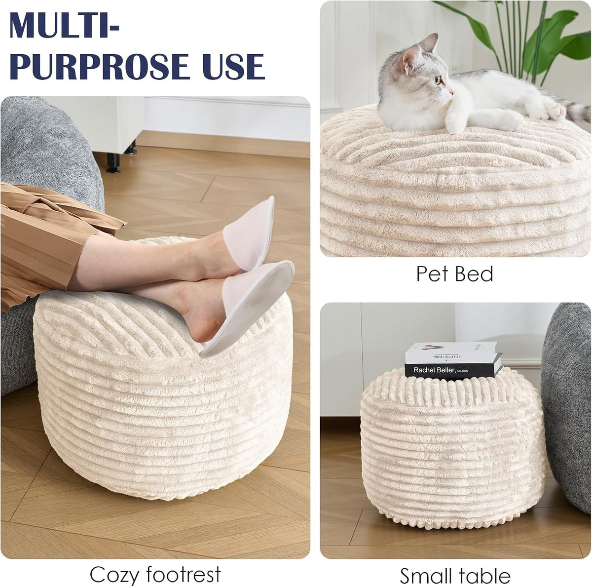shouren stuffed round ottoman,pouf ottoman foot rest,20 x, package contents