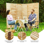 Room Dividers and Folding Privacy Screens, Wood Louvered Separators Divider Wall - Image 4