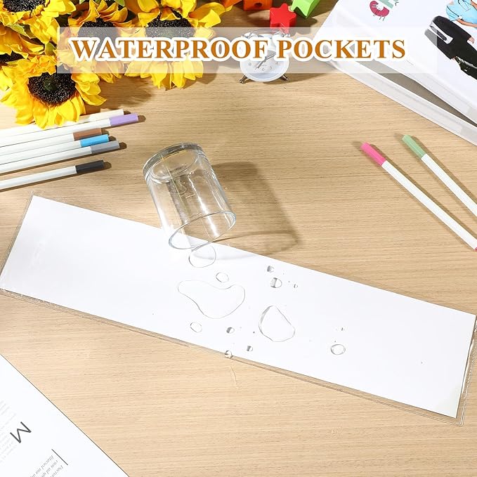 Jeyiour 50 Pcs Label Holders Adhesive Nameplate Pockets Storage Bin Labels - Image 6