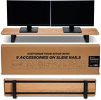 ULTRARM Moodular Wooden Monitor Stand 45.6” Large Desk Organizer