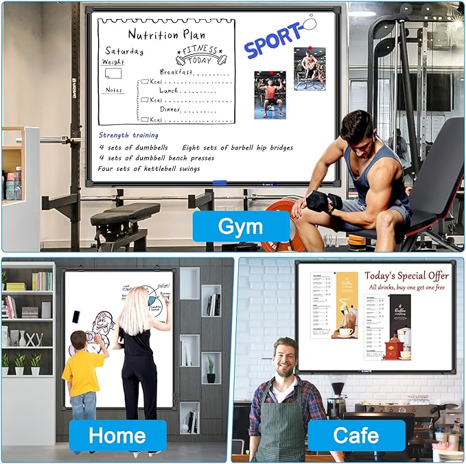 H-Qprobd 40"x30" Magnetic White Board Dry Erase Wall Mount Whiteboard - Image 7