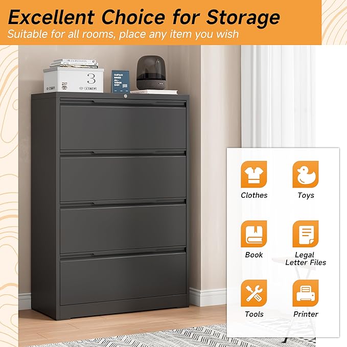 Bestoo 4-Drawer File Cabinet - Image 4