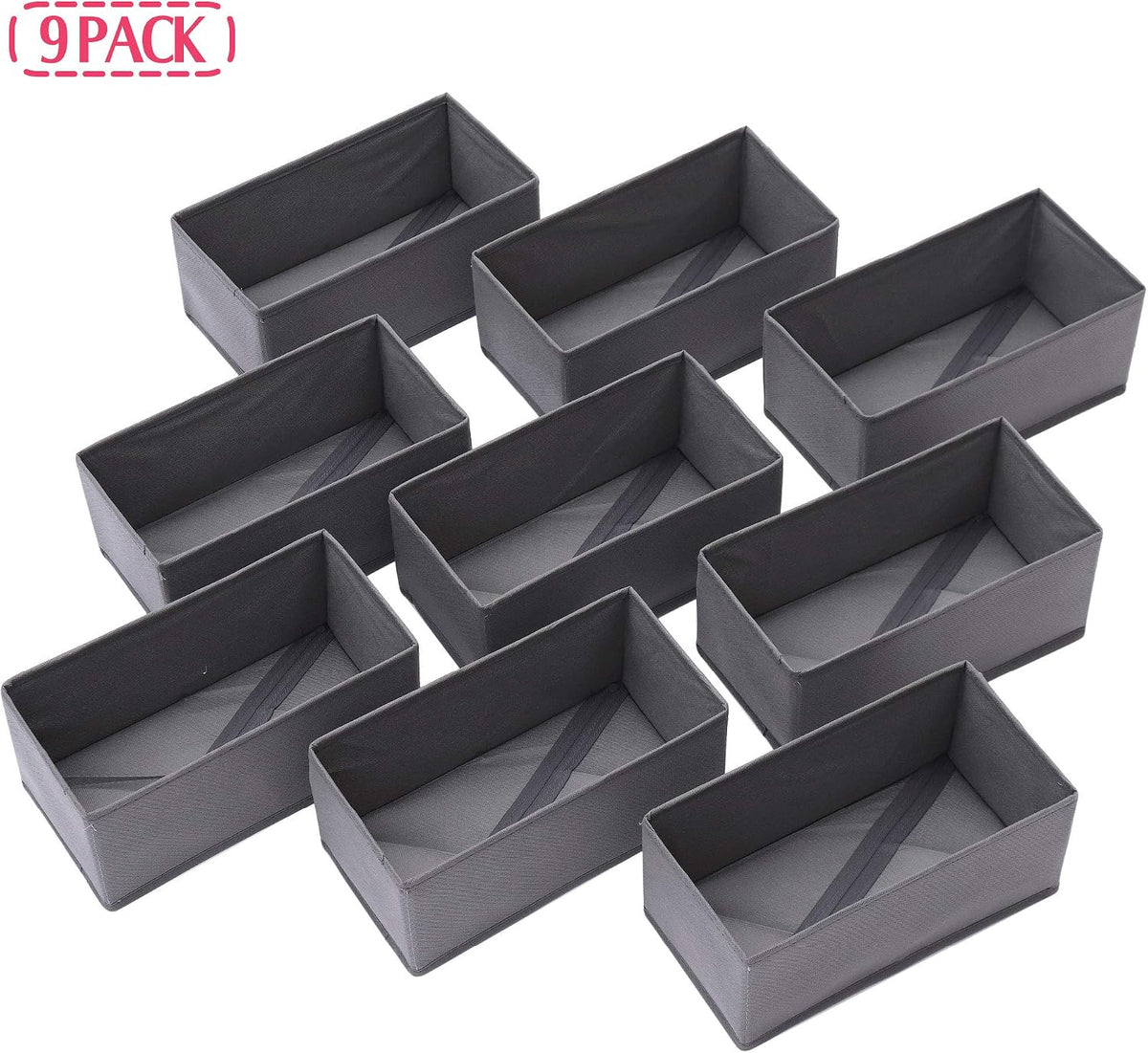 DIOMMELL 9 Pack Foldable Cloth Storage Box Closet Dresser Drawer Organizer Fa...