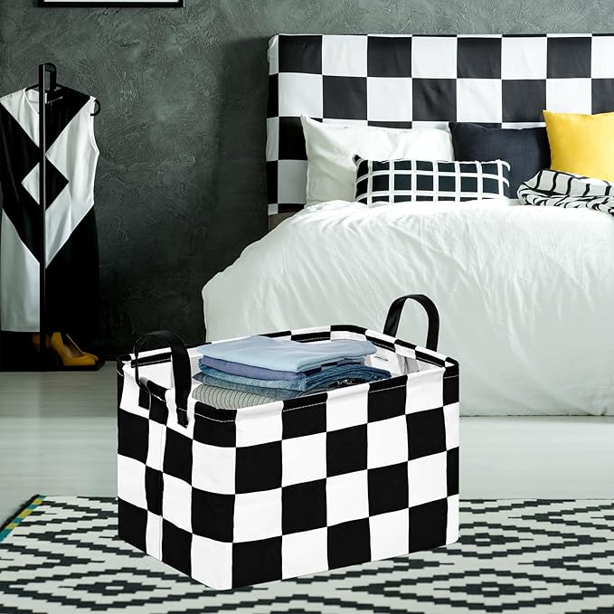 FUULOXE Storage Bin for Shelves Rectangle Closet Baskets Foldable Box - Image 4