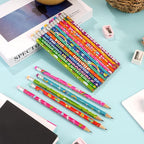100 Pcs Motivational Pencils Bulk, Rainbow Inspirational School Pencils - Image 4