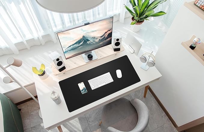 Leather Desk Pad Protector, Office Desk Mat, Large Mouse Pad, Cork Desk Mat - Image 6