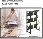 4NM No Assembly Folding Bookshelf Storage Shelves 3 Tiers Vintage Bookcase - Image 6