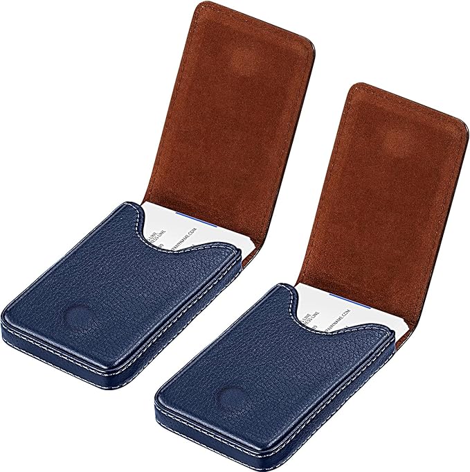 Outus 2 Pieces Business Card Holder, PU Leather Business Card Case Pocket Wallet by Outus