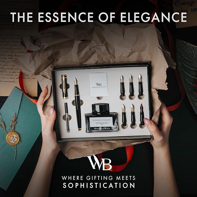 Wordsworth & Black Calligraphy Pen Gift Set, Includes Bottle, 6 Cartridges - Image 2