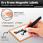 Attractivia Dry Erase Magnetic Labels 5.6 x 3.7 in, Color Borders, Large Dry - Image 2