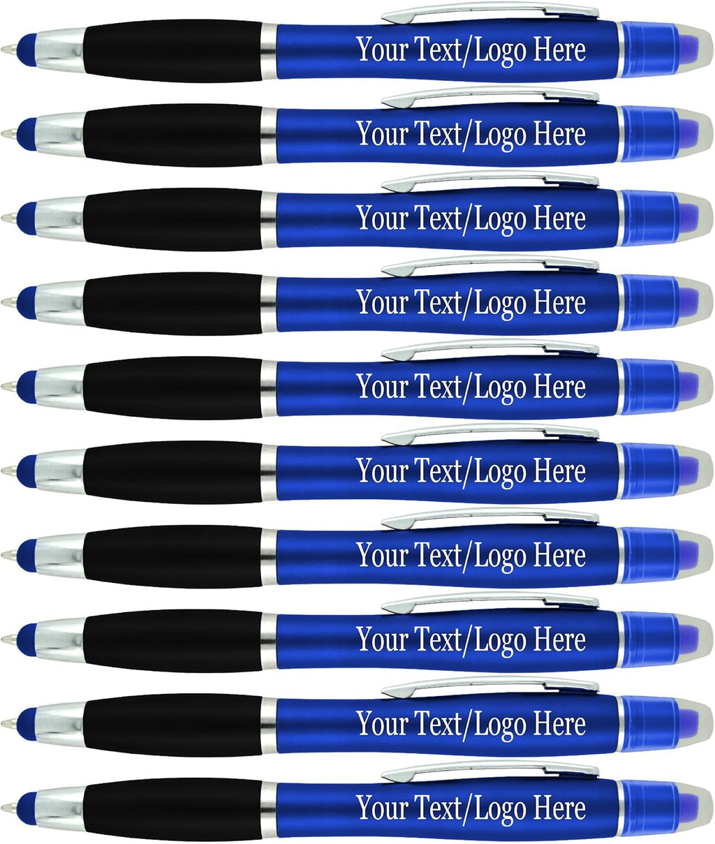 Personalized Pens with Gel Highlighter and Stylus -200 Pack Bulk-Free Imprint -