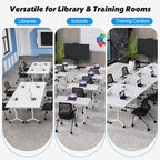 Goakwwuz Conference Room Table, Folding Conference Tables, Thicken Grey Tabletop - Image 7