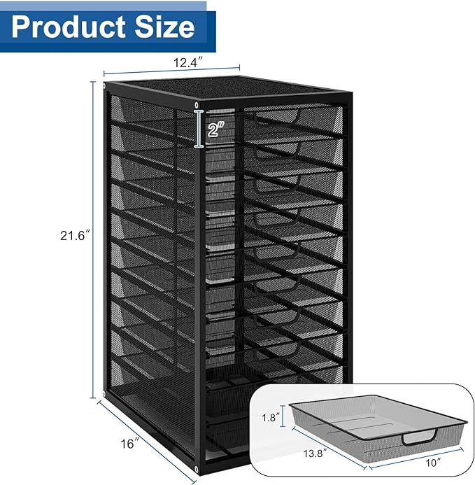Natwind Mesh file organizer 10 drawers, Office Supplies Desktop Organizers and - Image 2