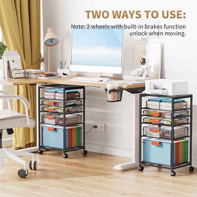 Marbrasse Rolling File Cart - Image 6