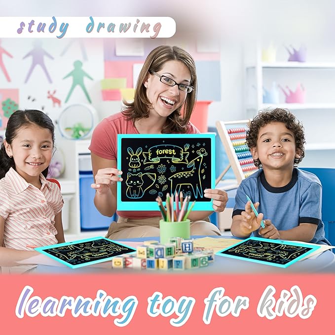 LCD Writing Tablet for Kids, 15 Inch Colorful Electronic Doodle Board, - Image 4