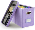 Oterri File Organizer Box with Lid, Hanging Filing File Box with Mesh Pocket by Oterri