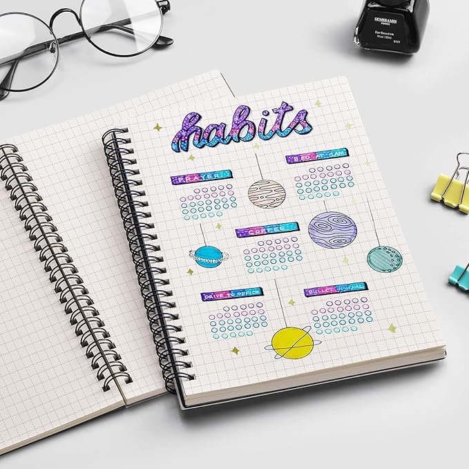 EMSHOI Graph Spiral Notebook 4 Pack, A5 Graph Paper Notebook/Journal, - Image 6