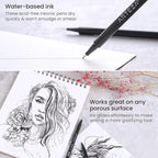 ARTEZA Black Inkonic Fineliners Pens, 0.4 mm Fine Tip Markers, Water-Based Art - Image 3