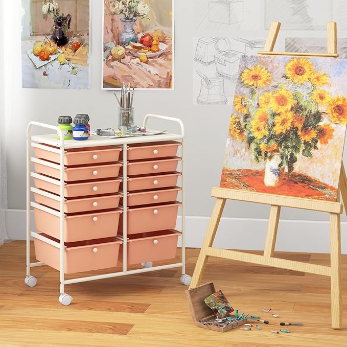 Giantex 12 Drawers Rolling Storage Cart, Classroom Organizers - Image 9