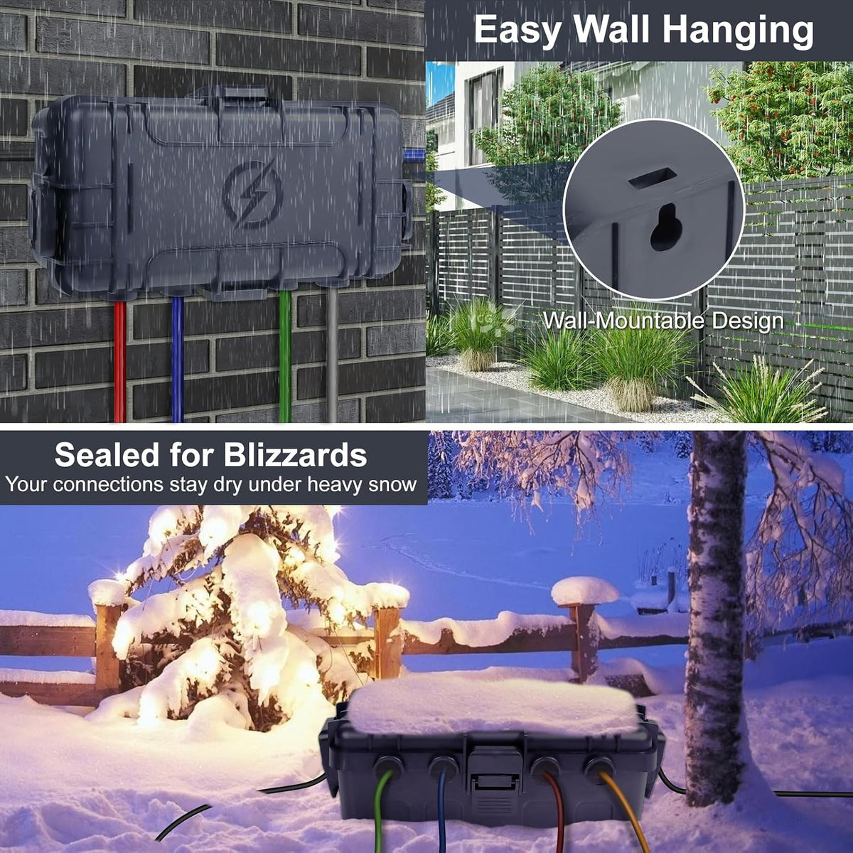[2 Pack] Outdoor Electrical Box Waterproof, OUTDSPLY Medium Outdoor Electrica...