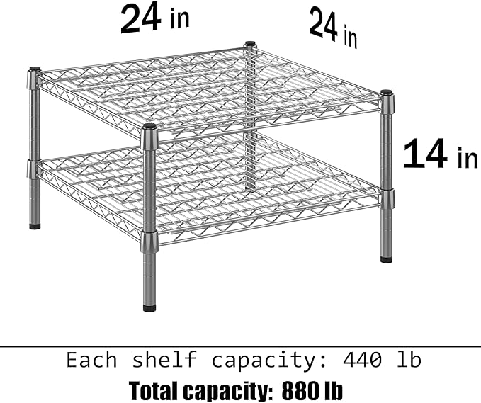 Regal Altair 24" Deep x 24" Wide x 14" Height Wire Shelving Kit | 2-Tier | NSF - Image 3