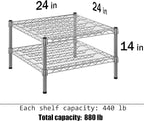 Regal Altair 24" Deep x 24" Wide x 14" Height Wire Shelving Kit | 2-Tier | NSF - Image 3