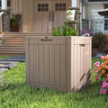 Yardgrace 35 Gallon Small Waterproof Outdoor Storage Box, Resin Deck Box by Unknown