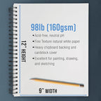 U.S. Art Supply 9"x12" Mixed Media Sketchbook, 2 Pack, 98 lb - Image 3