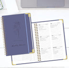 Undated Weekly Planner with Metal Corner Hardcover Notebook, A5 Size Journal - Image 7