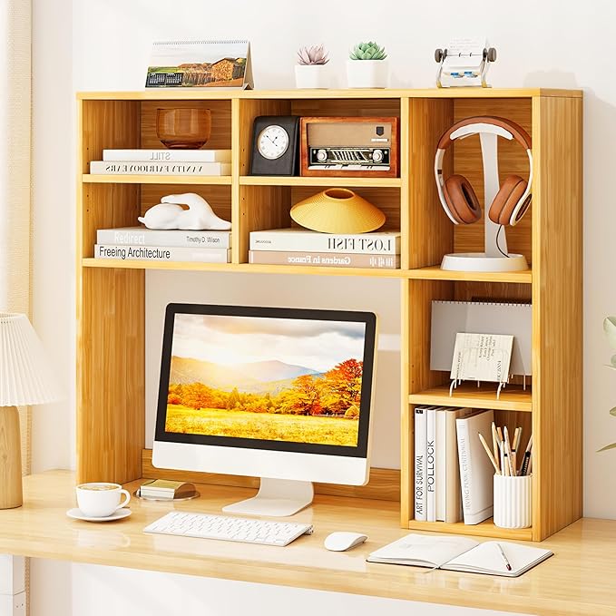 Tangkula Desktop Bookshelf, 3-Tier Desk Display Rack Organizer - Image 2