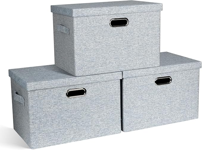Graciadeco Large 17" 36 Quart Collapsible Stackable Storage Bins by GraciadecoStorage