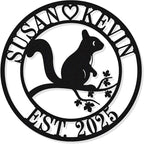 Custom Metal Squirrel Sign, Last Name Signs by HYTSIGN