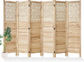 Svimi Folding Room Divider, 66.9 Inch 6 Panels Wood Carved Privacy Screens by Svimi