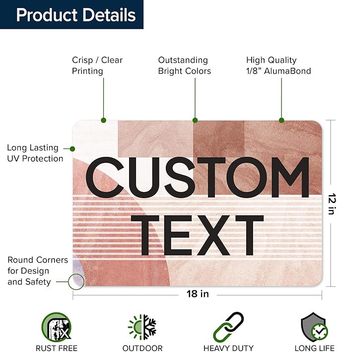 Custom Sign, Custom Street Sign, 11 Font Colors, 13 Font Styles, 4 Hole Options - Image 6