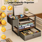 desk organizers and accessories, 4-tier paper letter tray, close-up detail