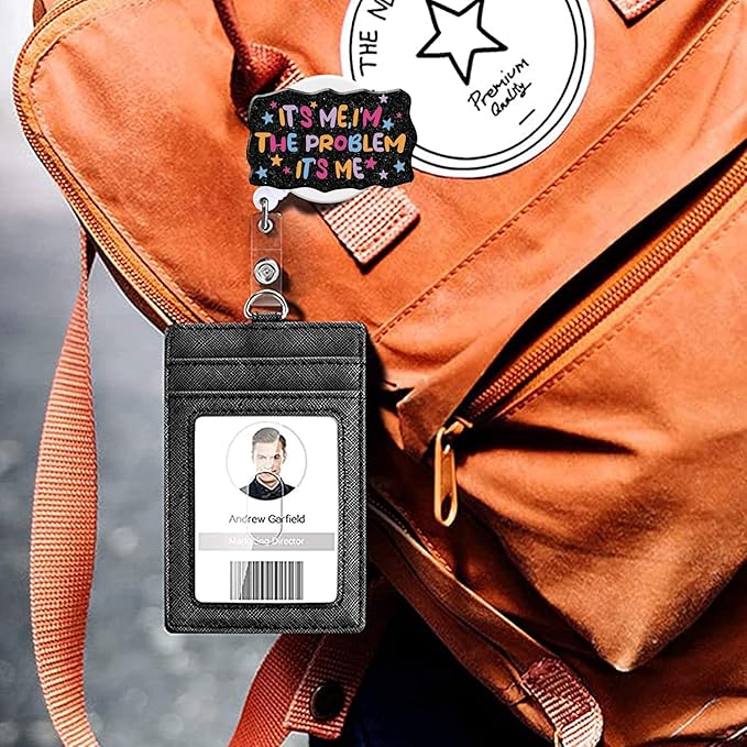 Badge Reel Retractable with ID Clip Badge Reel Holder Funny Acrylic Badge - Image 6