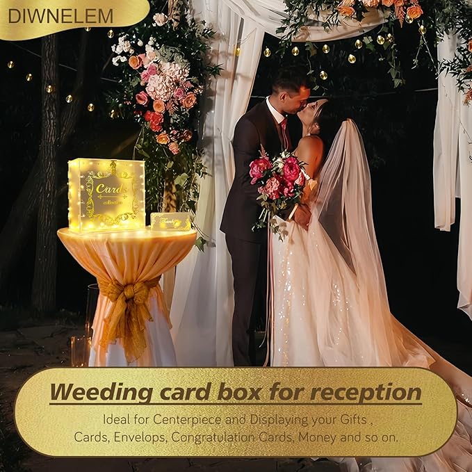 DIWNELEM Acrylic Wedding Card Box - Image 6