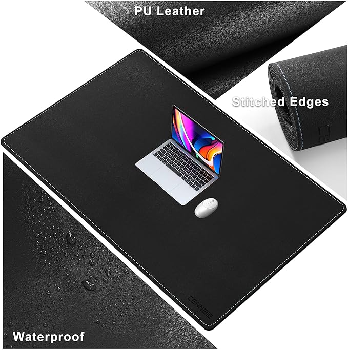 CENNBIE Leather Desk Pad, 51.2" x 31.4" Extra Large Leather Desk Mat Blotter - Image 3