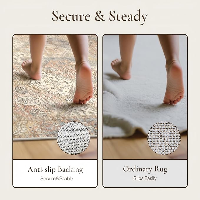 GENIMO Runner Rug 2x10 Non Slip Machine Washable Hallway Runner Vintage Rug - Image 9