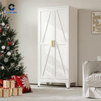 cofar metal wardrobe closet, bedroom armoire with adjustable, front angle view